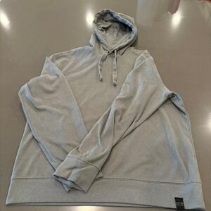JACHS New York Tribeca Mens Grey Ribbed Pullover Hoodie Sweatshirt Size L
